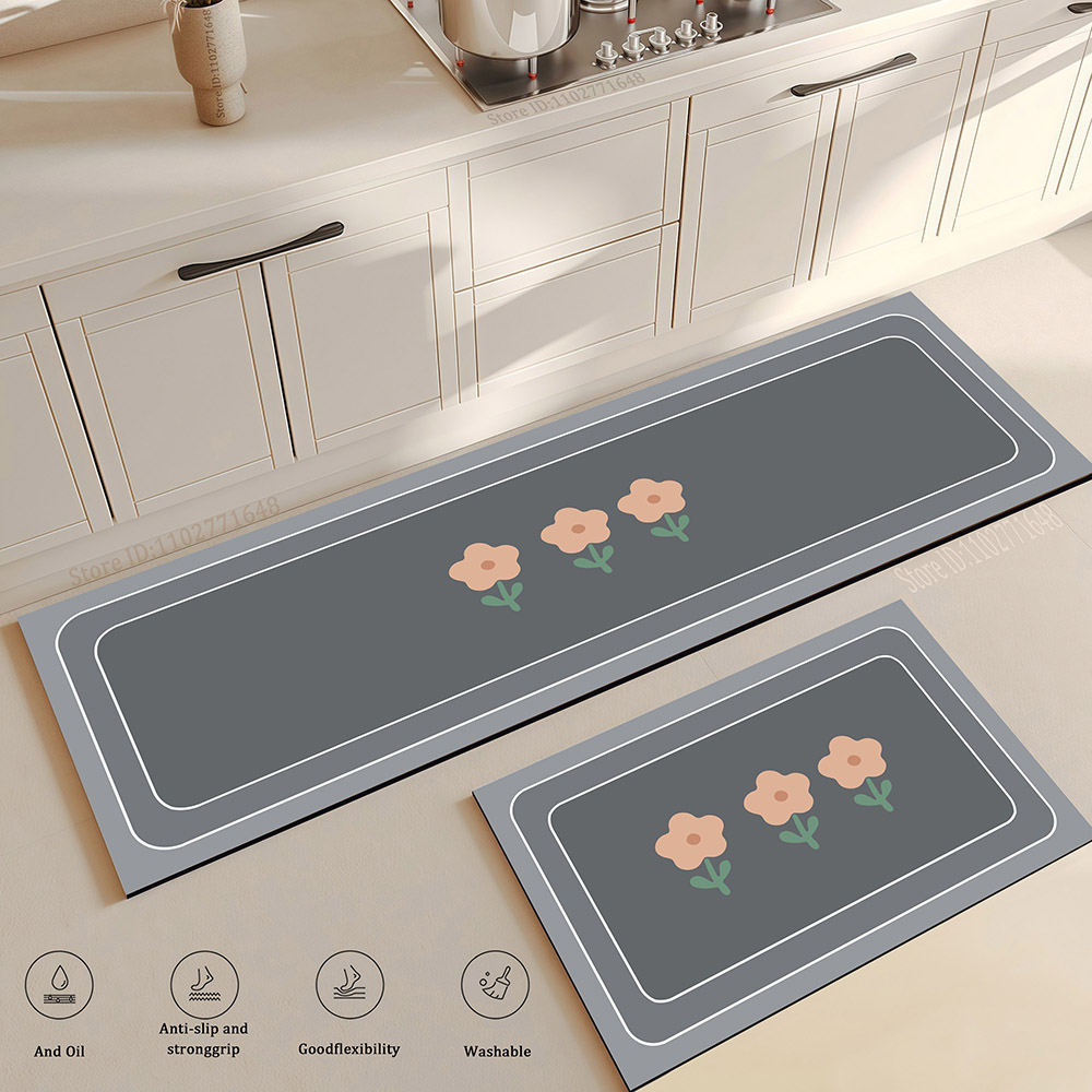 Anti Fatigue Mat - 花キッチンマット抗疲労ノンスリップ洗えるロングラージフロアカーペットソフトリビングルームベッドサイドエリアラグ玄関ドアマット
