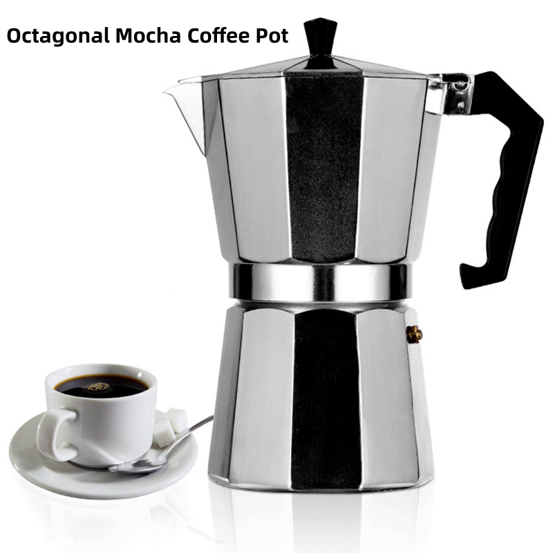 Home Office Moka - アルミ製コーヒーケトル ラテパーマネントポット 家庭用 イタリアン 八角形 モカコーヒーポット