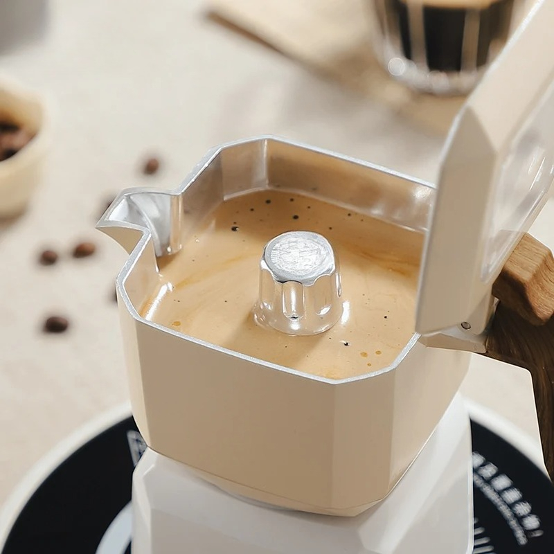 Home Office Moka - 家庭やオフィスに適したコーヒーポットセット、ルービックキューブ、ダブルバルブモカポット、アルミ製コーヒーメーカーモカポット