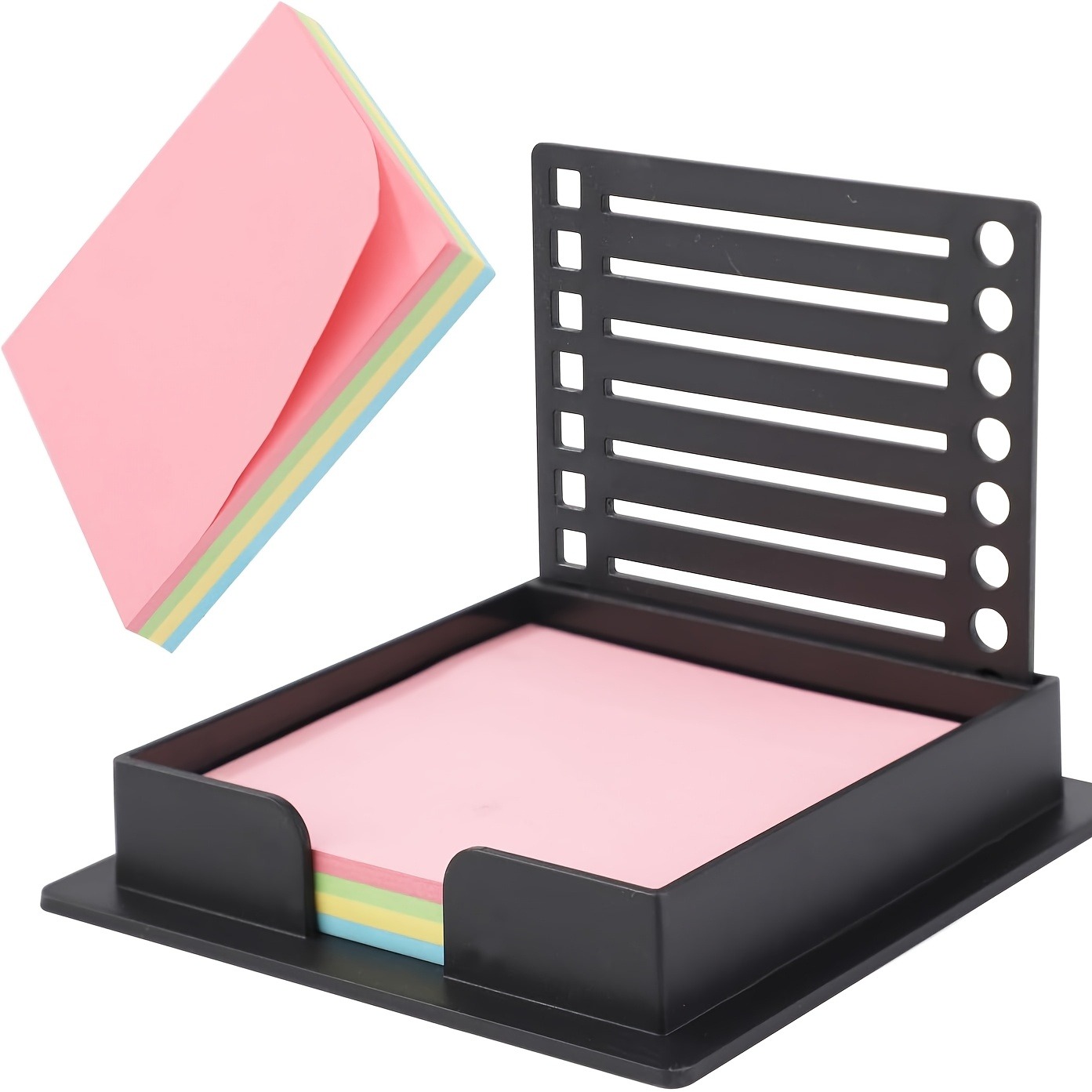 Sticky Note Dispenser - [付箋ホルダー] ステンシル付き付箋ホルダー、オフィス、勉強用のポストイットノートディスペンサー1個