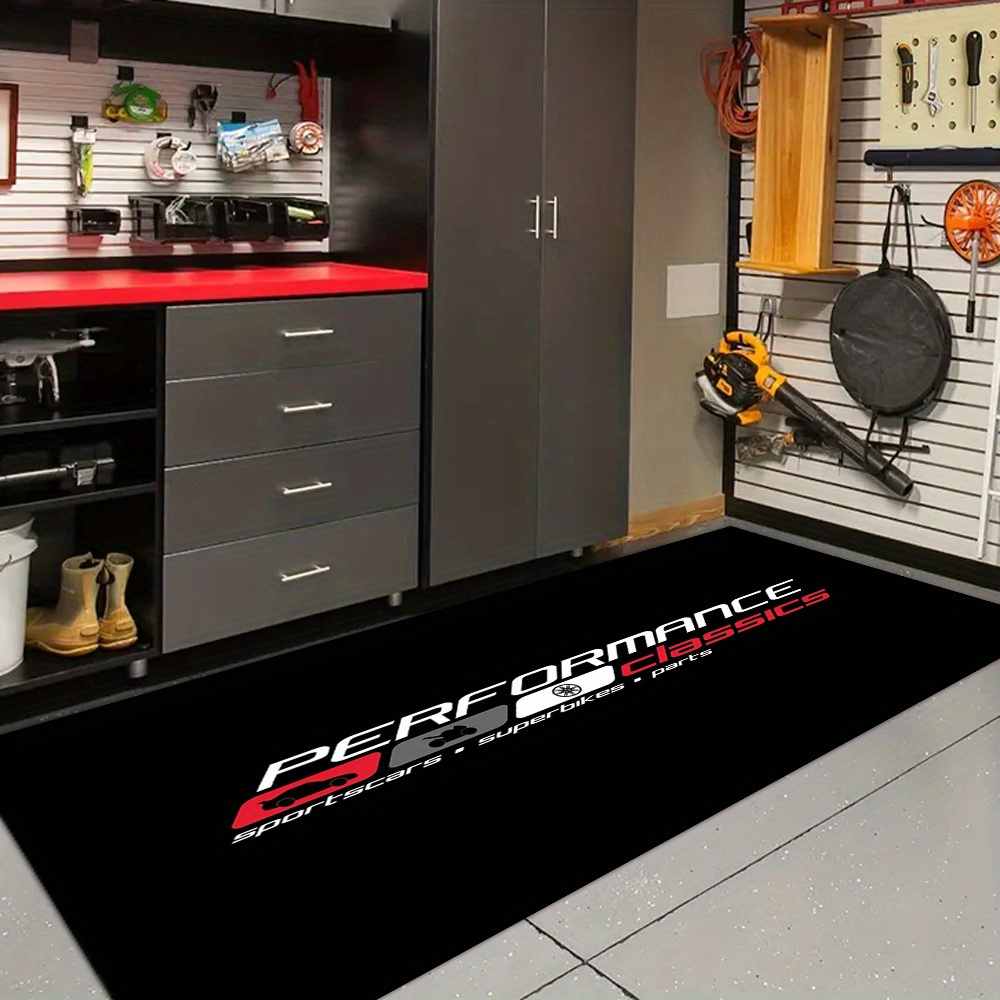 Anti Fatigue Mat - パフォーマンスクラシックモーターサイクルマット、滑り止めガレージフロアマット（バイク駐車用）、吸水性、バイカーレーシングスタイル、家の装飾