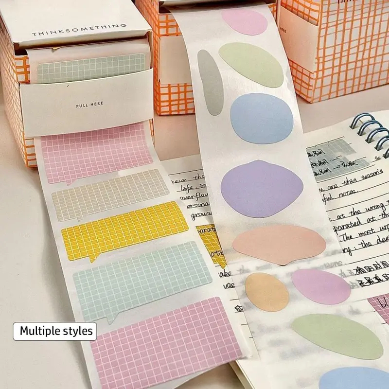 Sticky Note Dispenser - 100 ピース/セット引き出し式メモパッドクリエイティブ付箋完全粘着ラベルステッカー DIY スクラップブックステッカー学生用引き裂き可能なメモ帳