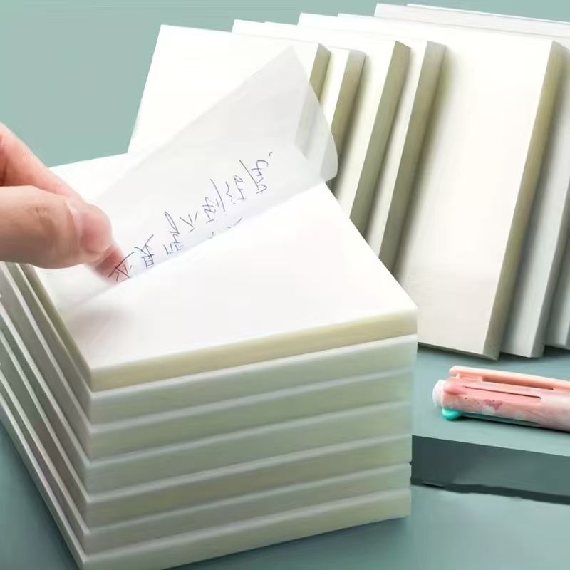 Sticky Note Dispenser - 50 枚透明付箋パッド防水自己粘着メモメモ帳学校事務用品文具