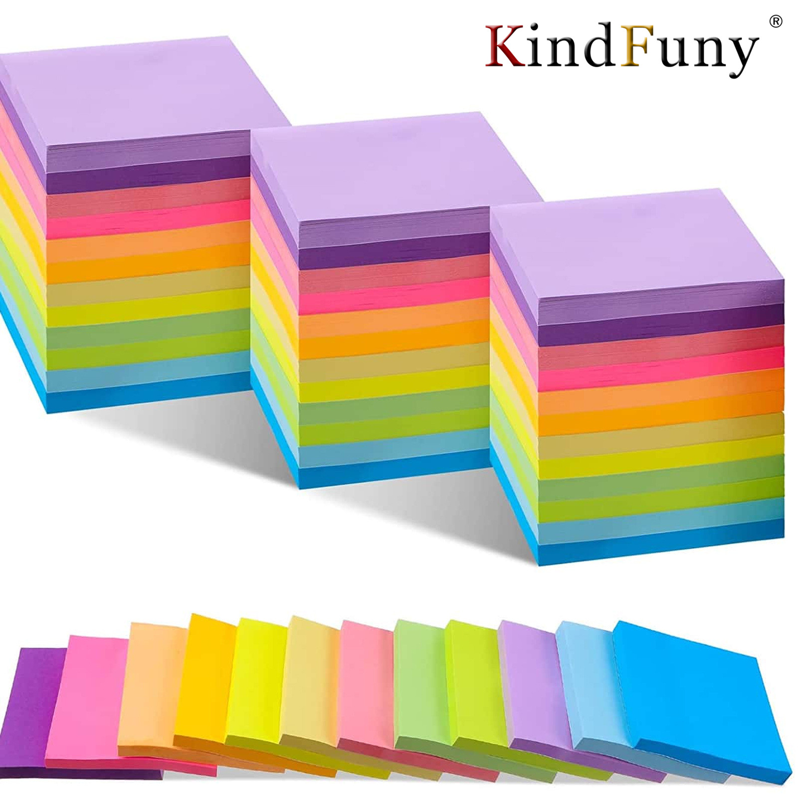 Sticky Note Dispenser - 6 個蛍光色 3*3 インチ付箋メモパッドステッカープランナーステッカーメモ帳メモパッド学校事務用品