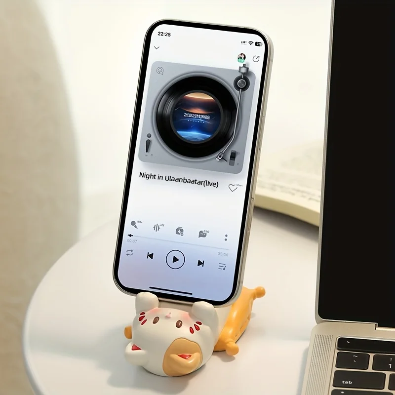 かわいい漫画の猫のデスクトップオーナメント、電話スタンド、ク - Home Office Desks のレビューと価格