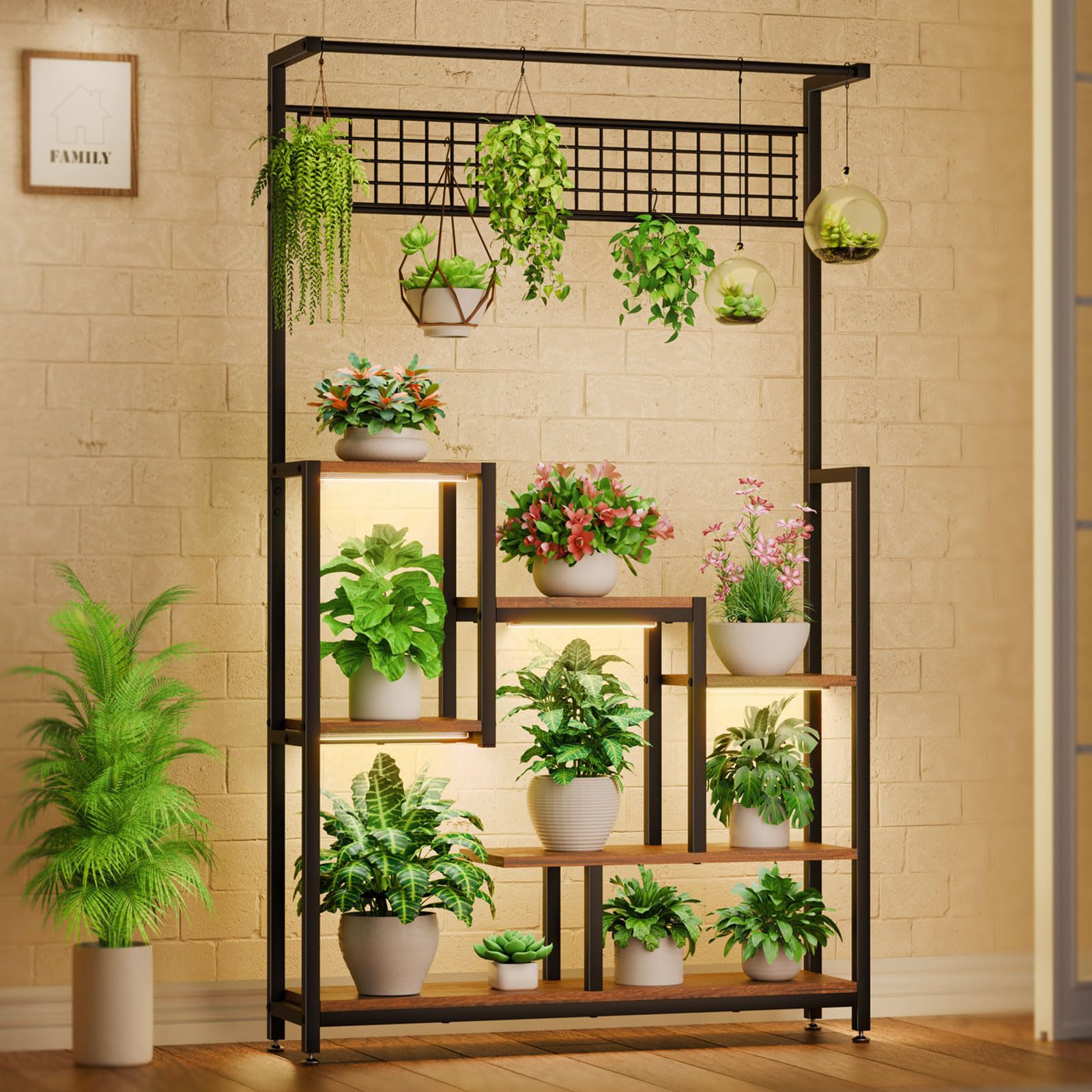 モダンなガーデンリビングルーム用メタル木製収納本棚、鉄製多層 - Bookcase Wood Shelf のレビューと価格