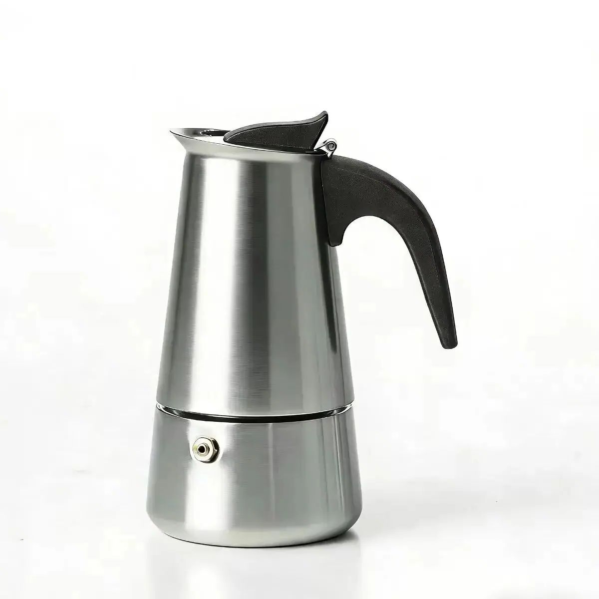 4/6 ステンレス製モカポット、マットブラック、北欧スタイル - Home Office Moka のレビューと価格
