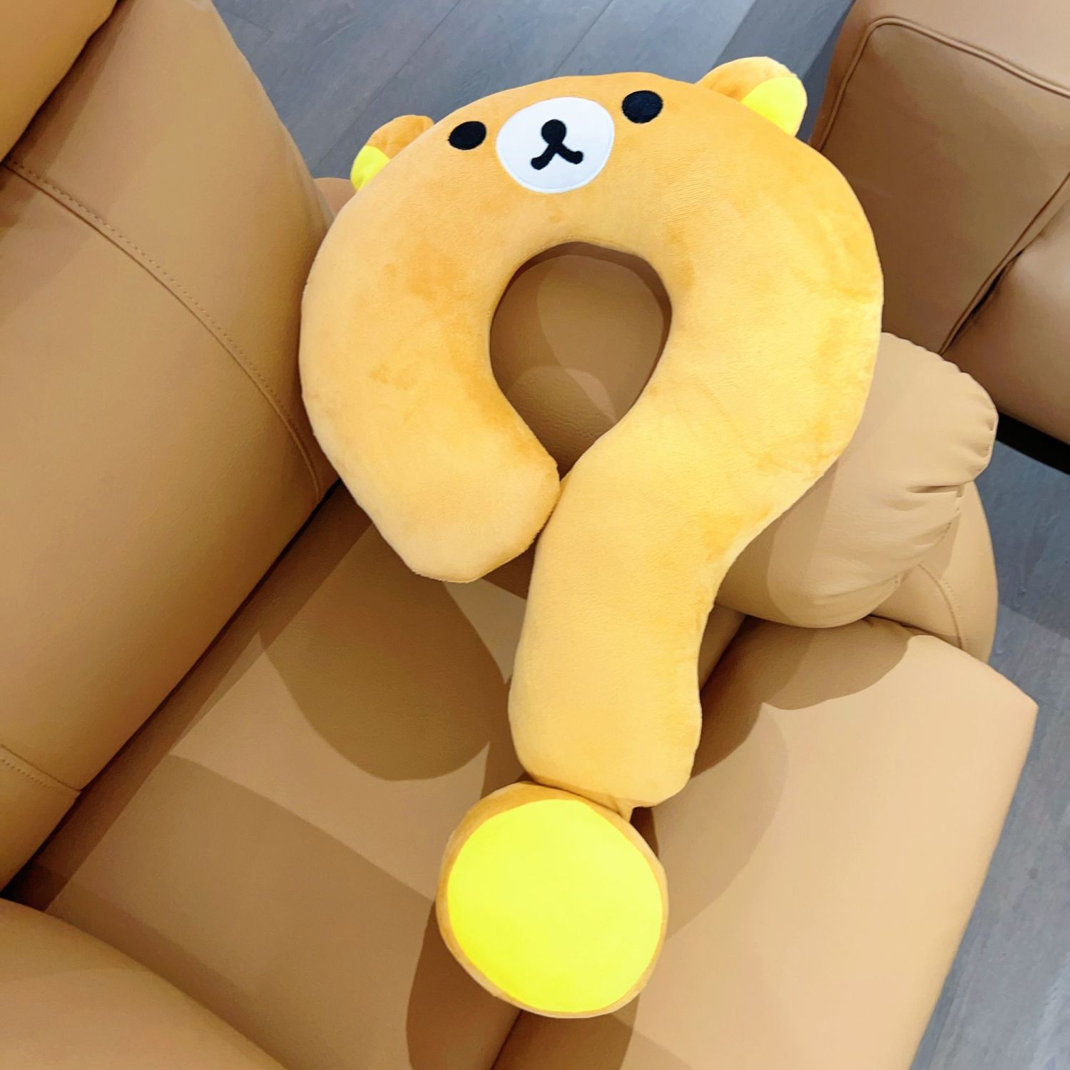 かわいいリラックマの質問型枕、柔らかい漫画風クッション、リビ - Home Office Questions のレビューと価格