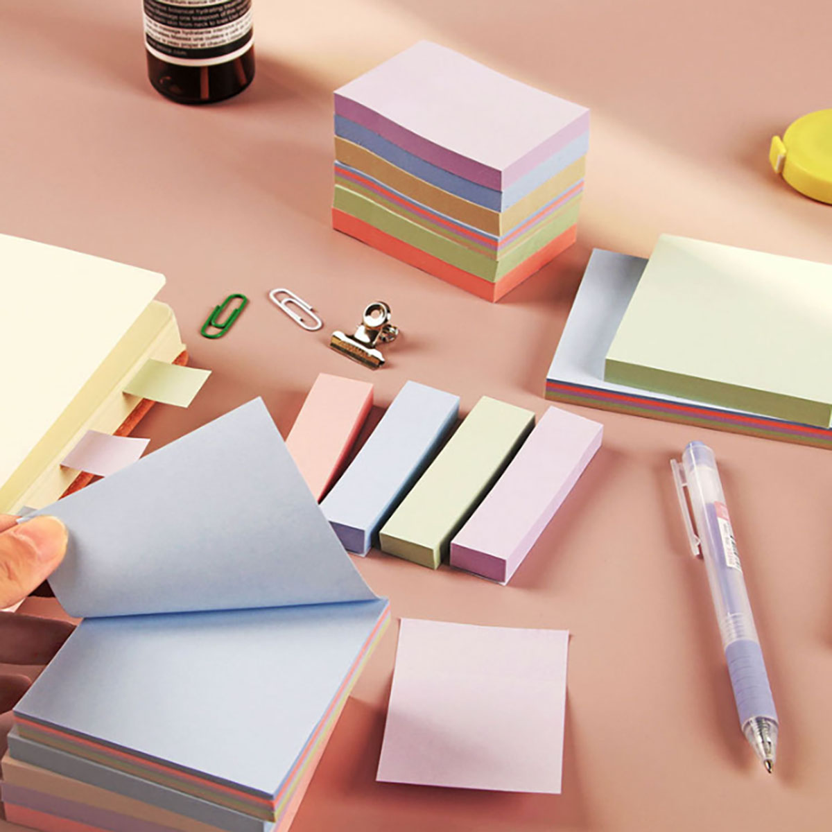 100枚入り カラフル付箋紙 ポジットステーショナリー紙ステ - Sticky Note Dispenser のレビューと価格