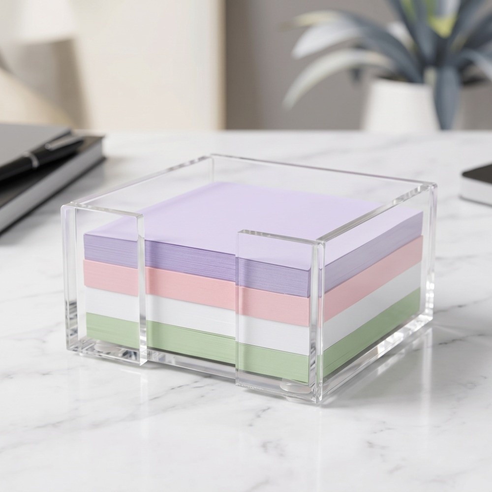 透明付箋ホルダー多機能クリスタルクリアメモ帳ホルダーデスク整 - Sticky Note Dispenser のレビューと価格
