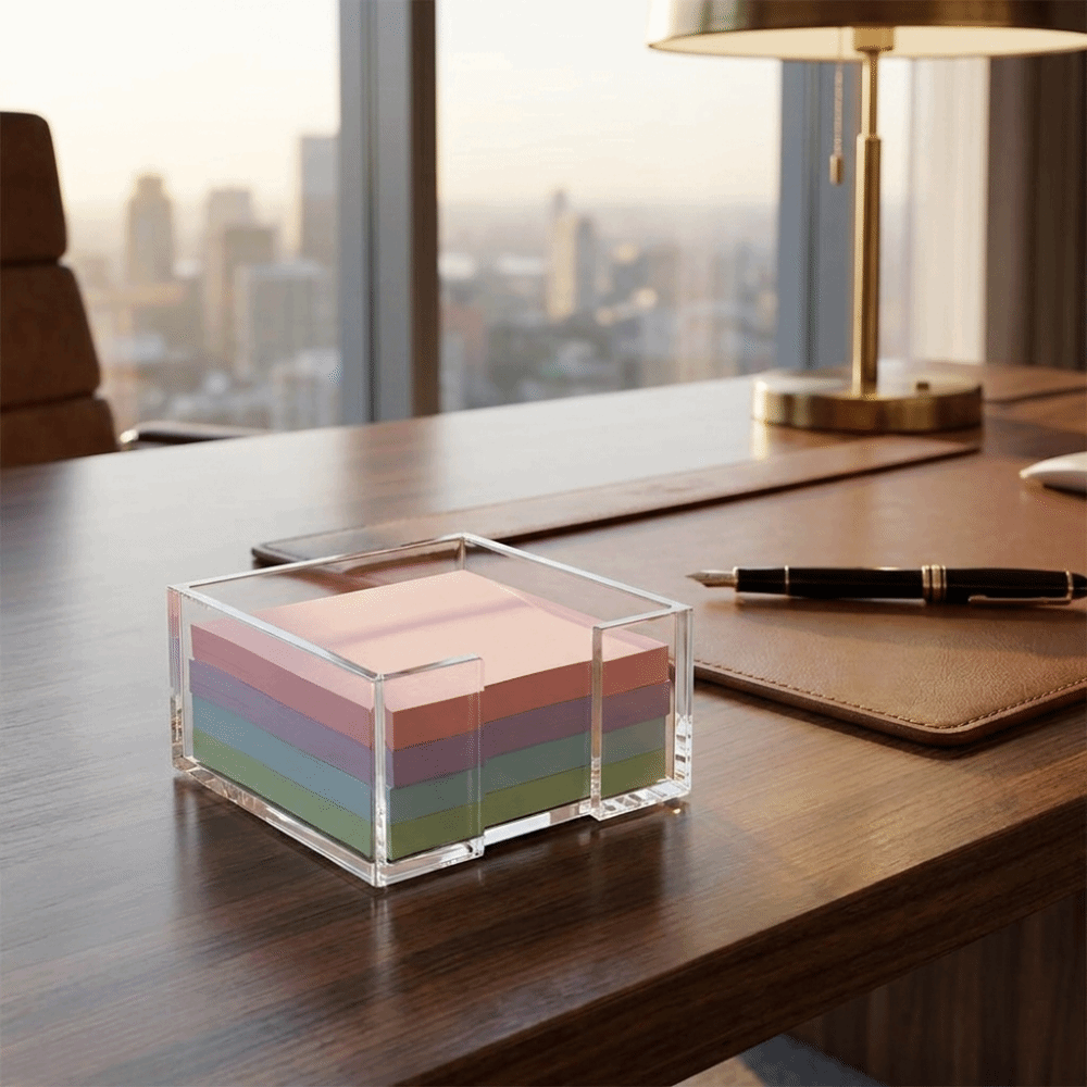透明付箋ホルダー多機能クリスタルクリアメモ帳ホルダーデスク整 - Sticky Note Dispenser のレビューと価格