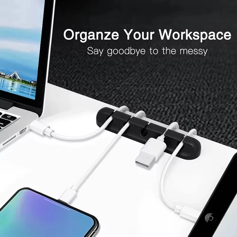 シリコーン USB ケーブル クリップ ワインダー オーガナ - Home Office Desks のレビューと価格