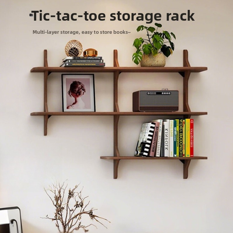 無垢材壁掛け棚シンプルなはしご型本棚大容量収納ラックリビング - Bookcase Wood Shelf のレビューと価格