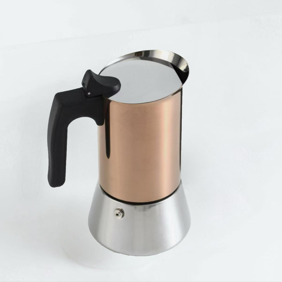 4/6 ステンレス鋼 金メッキ ローズゴールド モカポット。 - Home Office Moka のレビューと価格