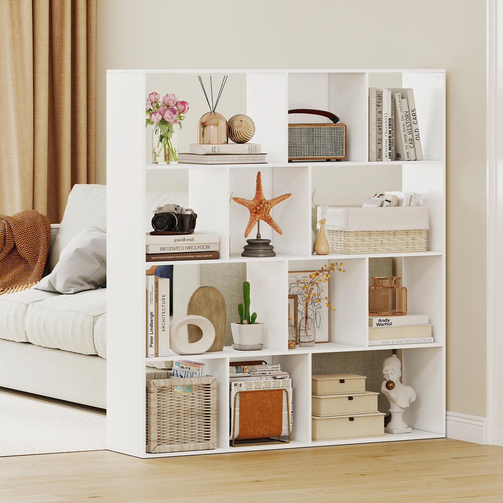 オープンシェルフ本棚、モダンな収納コンパートメント付きブック - Bookcase Wood Shelf のレビューと価格