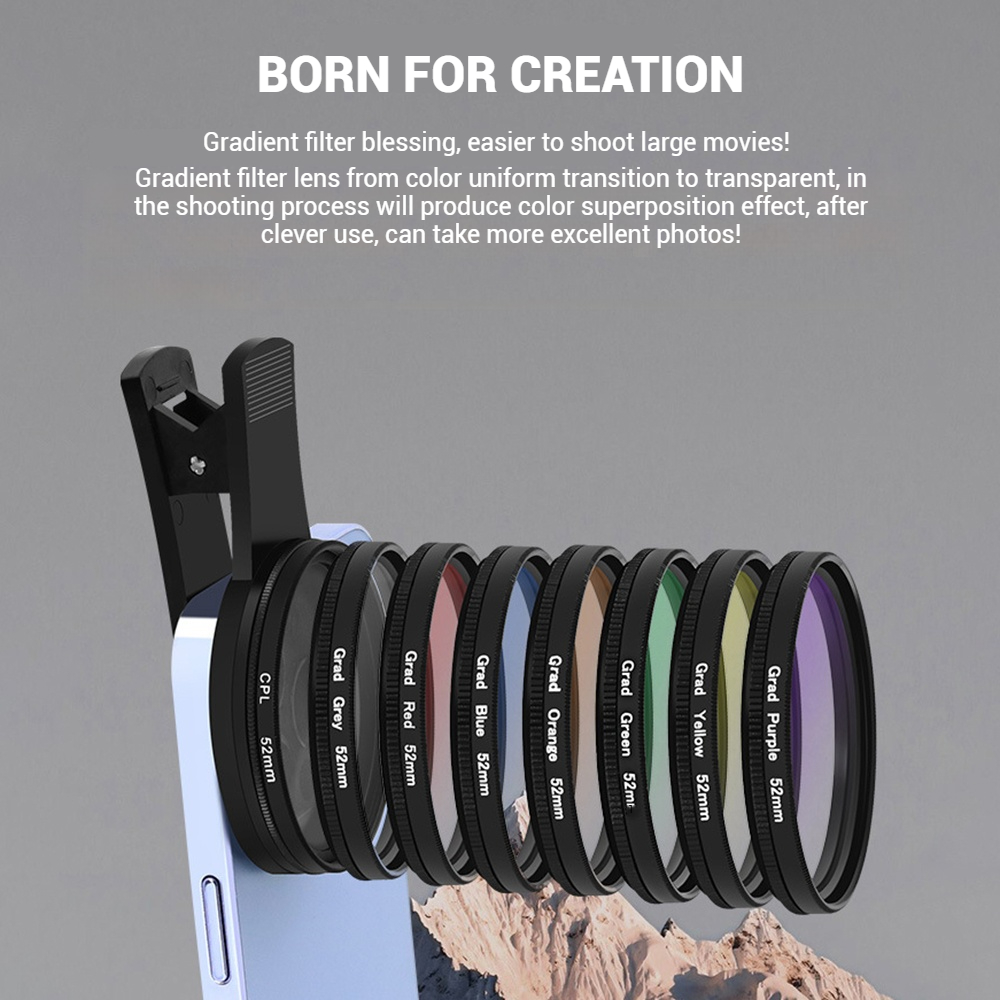 52mm クリップオンスマートフォンカメラフィルターキット  - Zoom Lighting Kit のレビューと価格