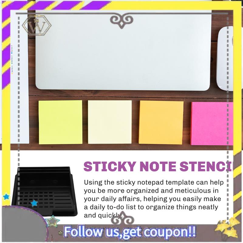 新しい多機能メモホルダー、ステンシル付き、3X3インチの自己 - Sticky Note Dispenser のレビューと価格