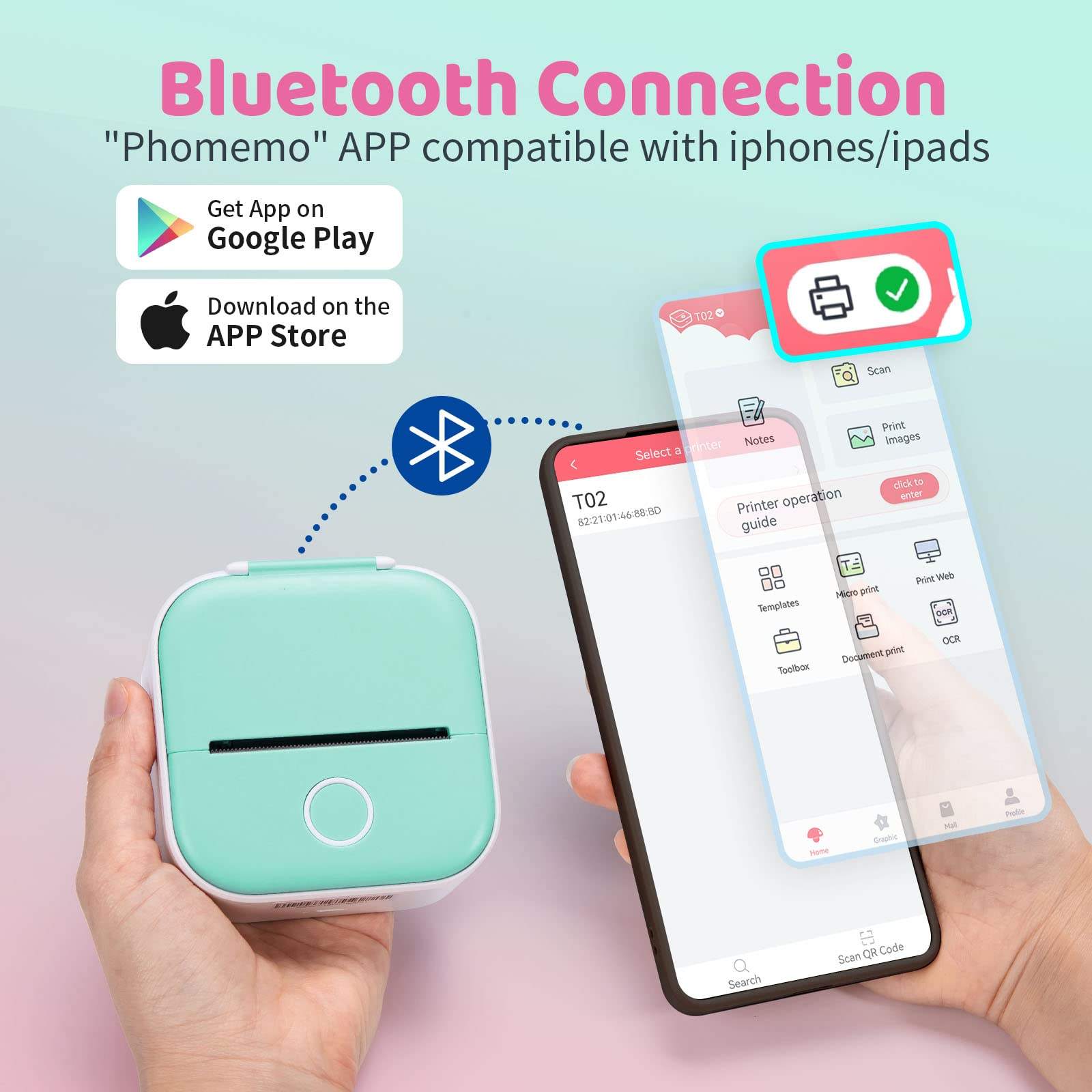 ミニBluetoothサーマルラベルプリンター,家庭用,学生 - Home Office Questions のレビューと価格