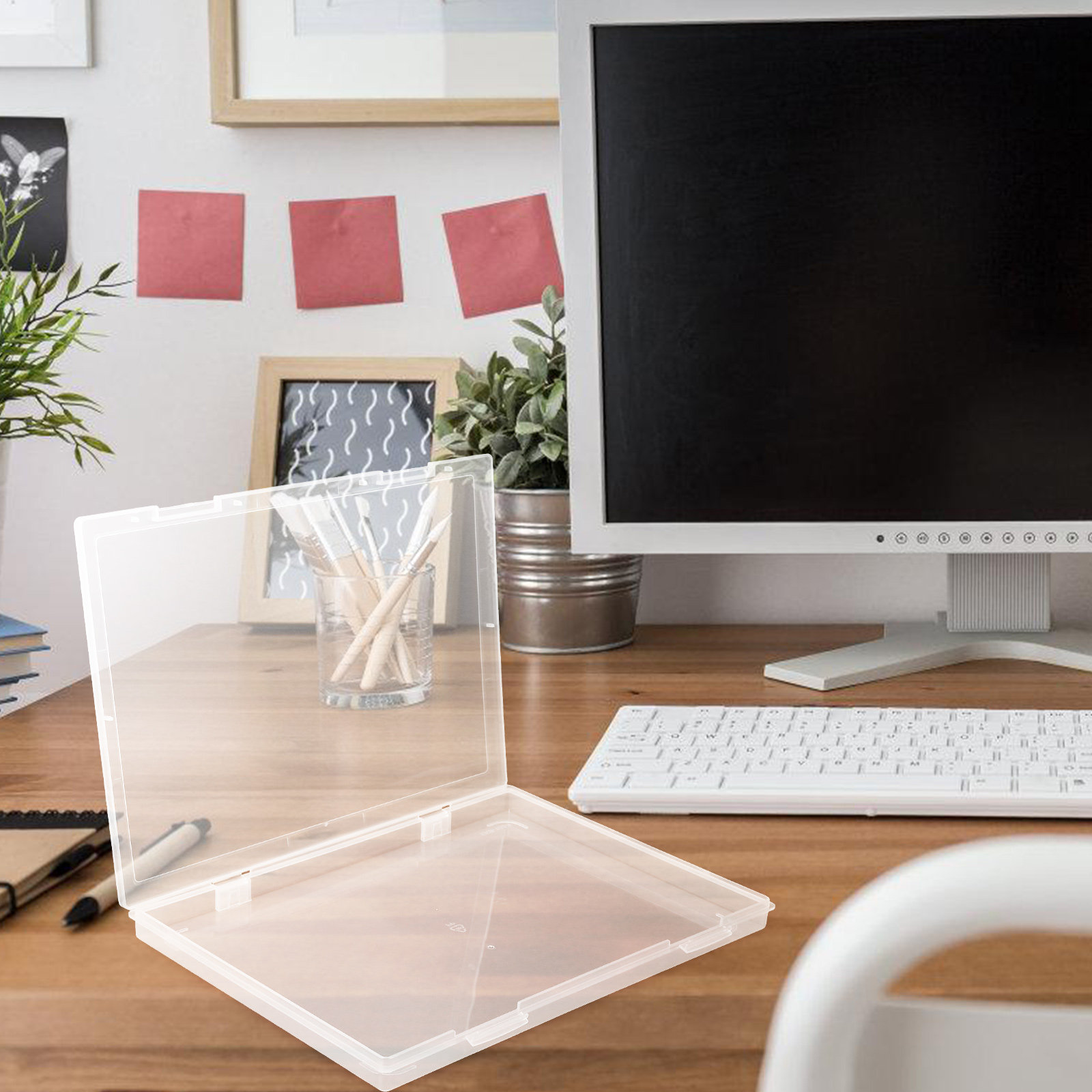 2個入りクリアファイルボックス（蓋付き）透明PPプラスチック - Home Office Travel Document のレビューと価格