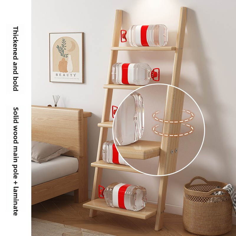 ‌ 無垢材の壁棚、クリエイティブなはしご本棚、頑丈な床収納ラ - Bookcase Wood Shelf のレビューと価格