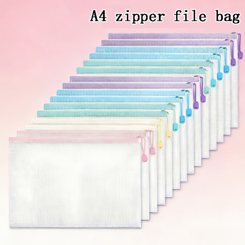 マカロンカラー防水A4グリッドファイルバッグ大容量書類収納学 - Home Office Travel Document のレビューと価格