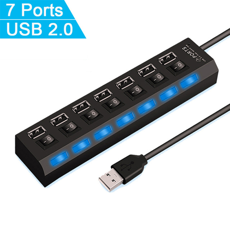 7 ポート USB 2.0 ハブスプリッターラップトップコン - Home Office Pc のレビューと価格