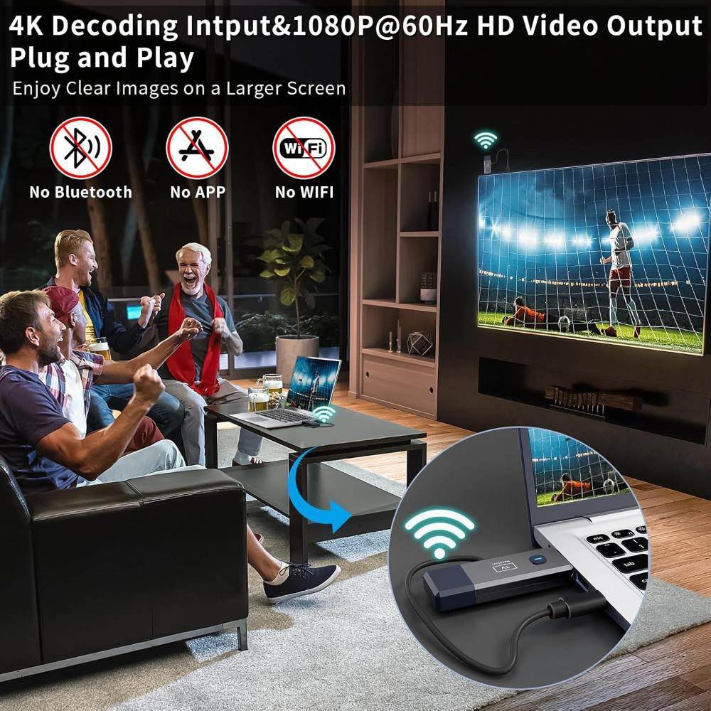 50 メートル長距離 1080P ワイヤレス HDMI 互換 - Home Office Pc のレビューと価格