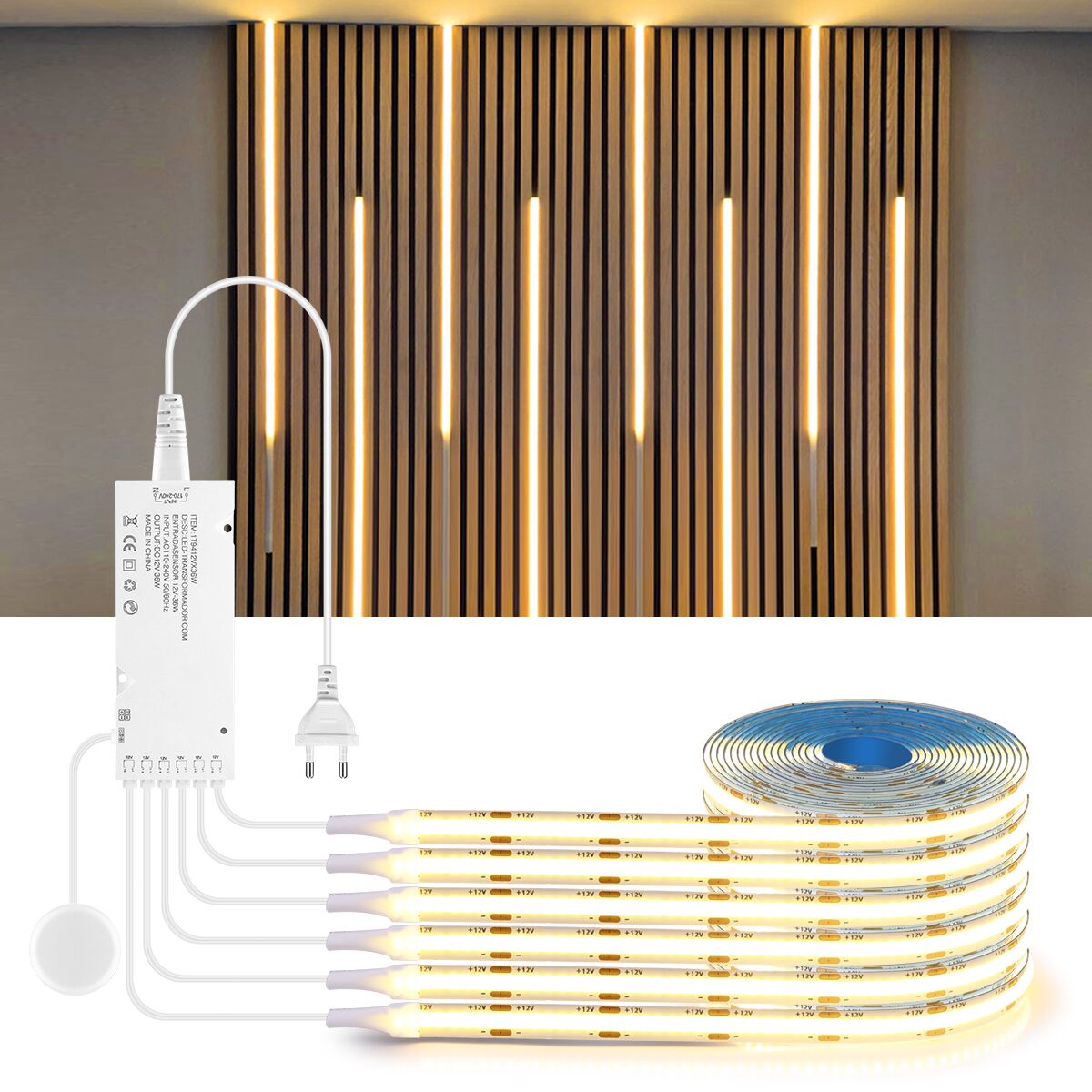 本物の木のLEDストリップライト,調節可能なランプ,タッチセ - Bookcase Wood Shelf のレビューと価格
