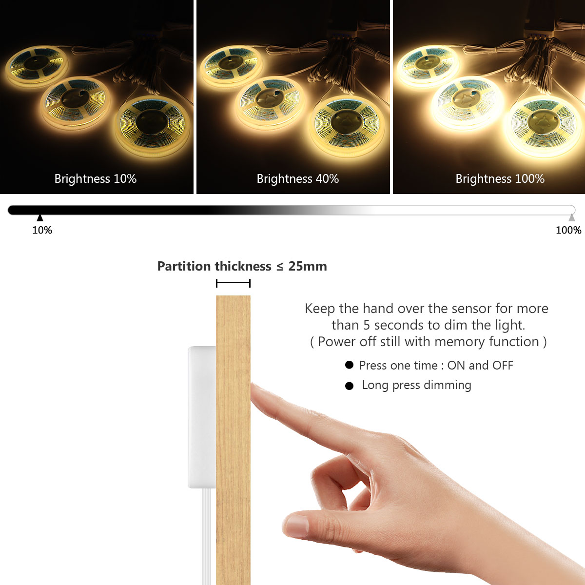 本物の木のLEDストリップライト,調節可能なランプ,タッチセ - Bookcase Wood Shelf のレビューと価格