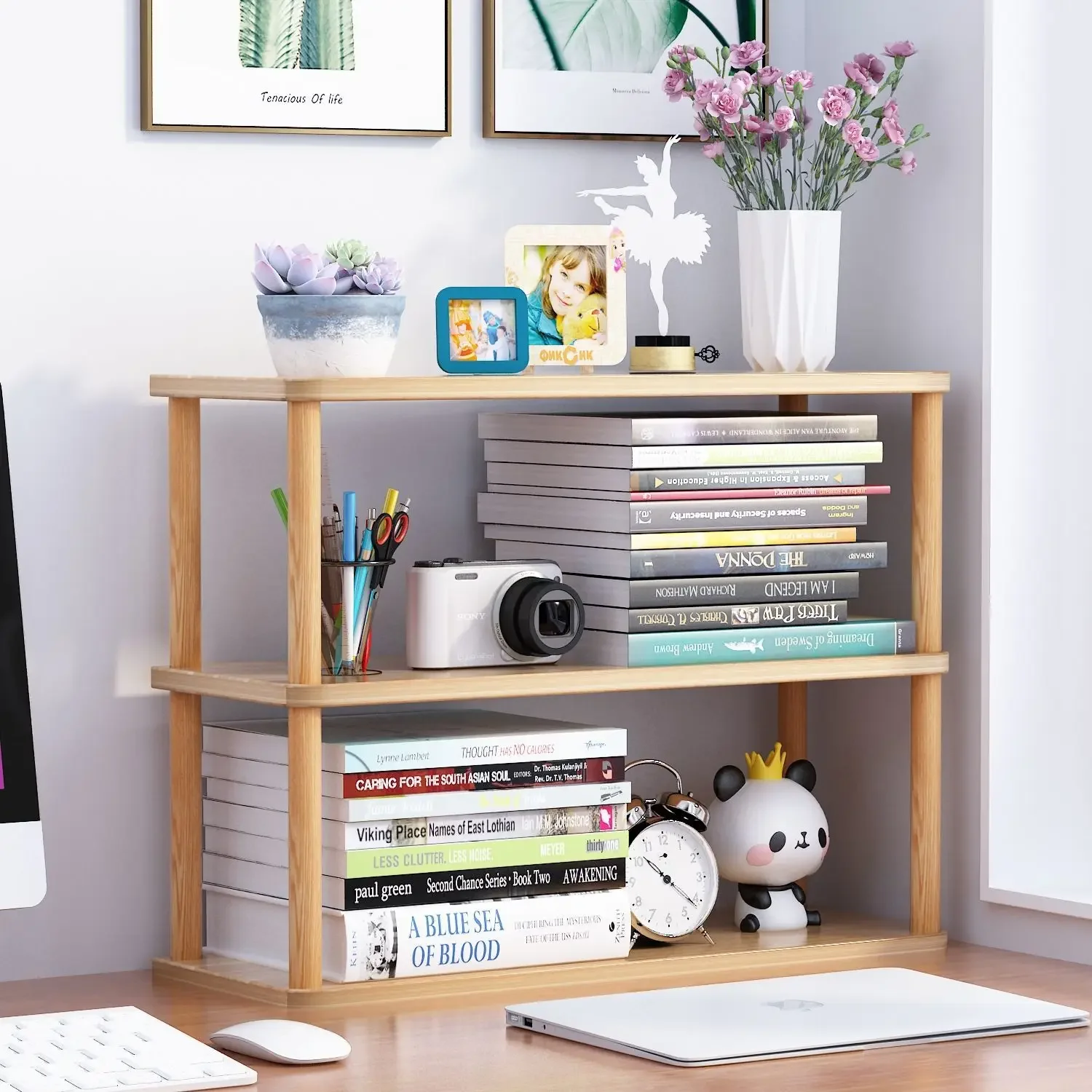 子供、棚、デスクトップ、ラック、収納、マルチファン、パーティ - Bookcase Wood Shelf のレビューと価格
