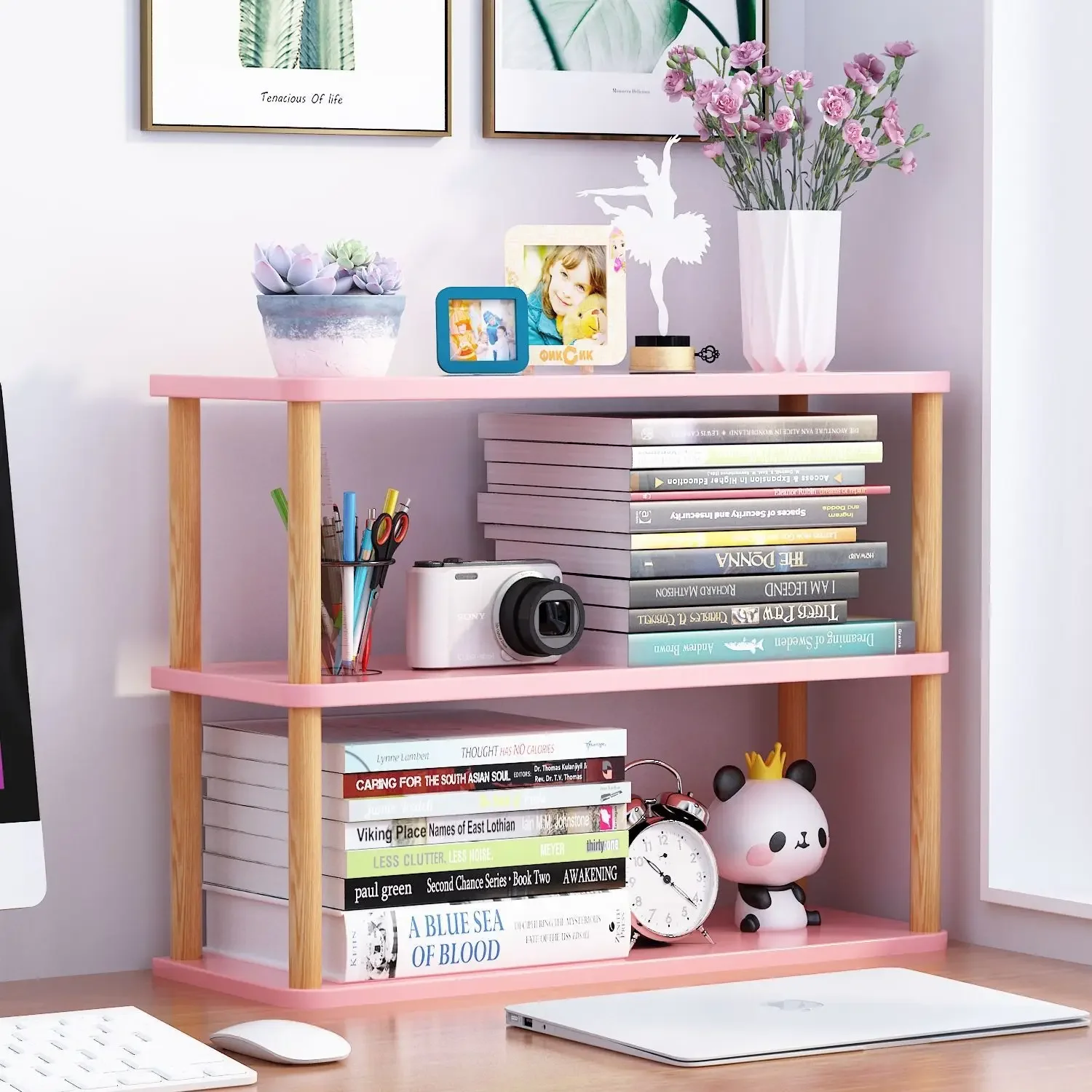 子供、棚、デスクトップ、ラック、収納、マルチファン、パーティ - Bookcase Wood Shelf のレビューと価格