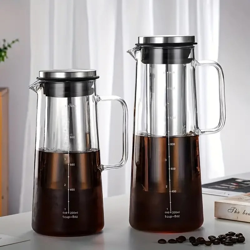 ガラス製コールドブリューコーヒーメーカーポット、取り外し可能 - Home Office Moka のレビューと価格
