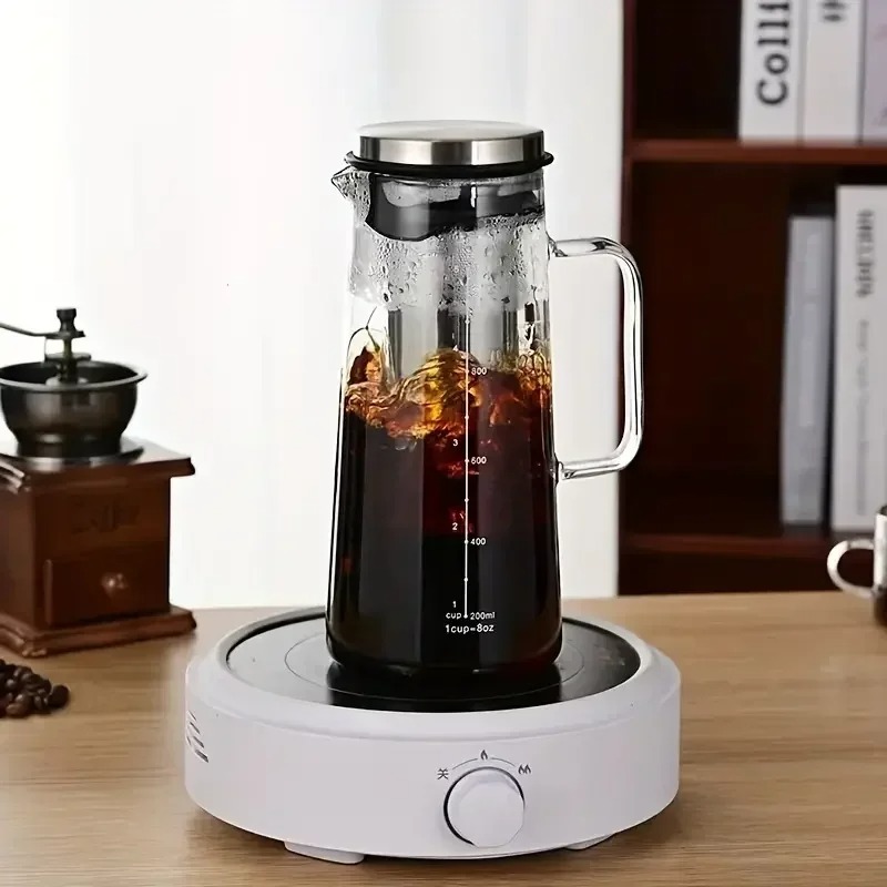 ガラス製コールドブリューコーヒーメーカーポット、取り外し可能 - Home Office Moka のレビューと価格